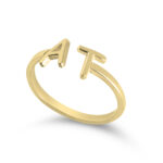 Dainty Double Initial Open Ring