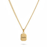 Women’s Engravable Tag Necklace on Curb Chain