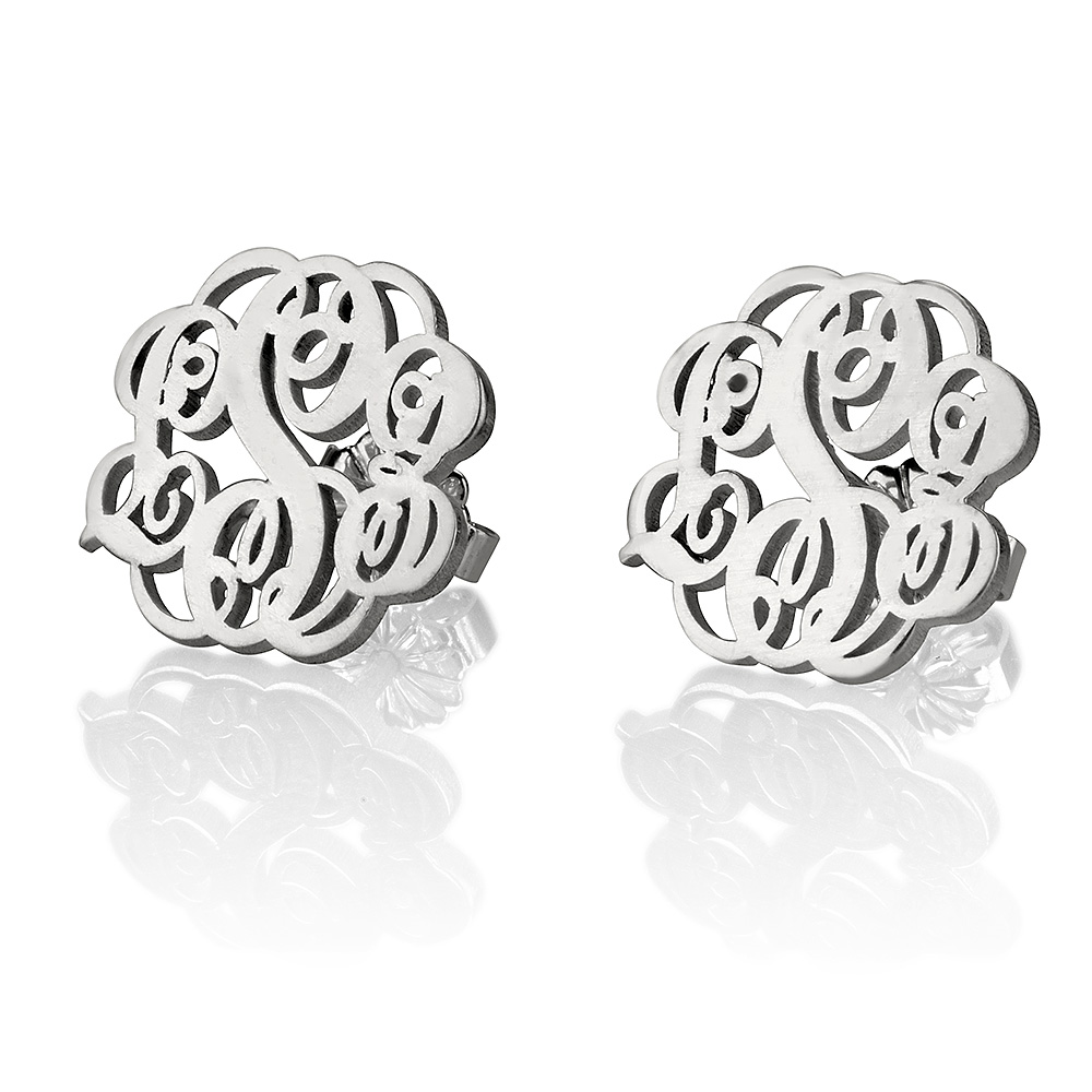 Monogrammed Earrings Studs