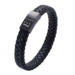 Initial Mens Black Bracelet