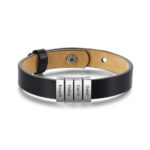 Engraved Mens Leather Bracelet