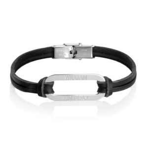 Men's Personalized Leather Bracelet